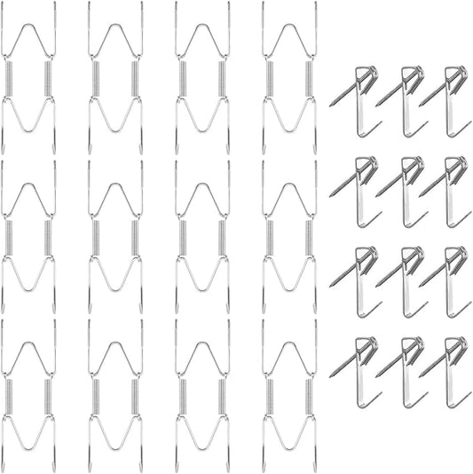 Bilillo 12 Pieces Invisible Heavy Duty Plate Holder, Stainless Steel Plate Hangers for The Wall, Plate Hangers for Display with Wall Hooks, Suitable for 4-5 inch Decorative Plattes and Arts (Silver)