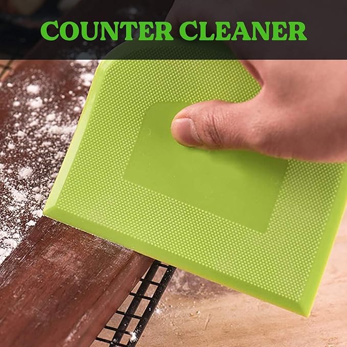 SURDOCA Dough Scraper Bench Scraper - 3P 9.5x6.1" Plastic Flexible Bowl Scraper, Sharp Edge & Angles Cake Scraper. Non-Slip Bakeware Decorating Tools Sculpting & Modeling Tools - Pure Pink