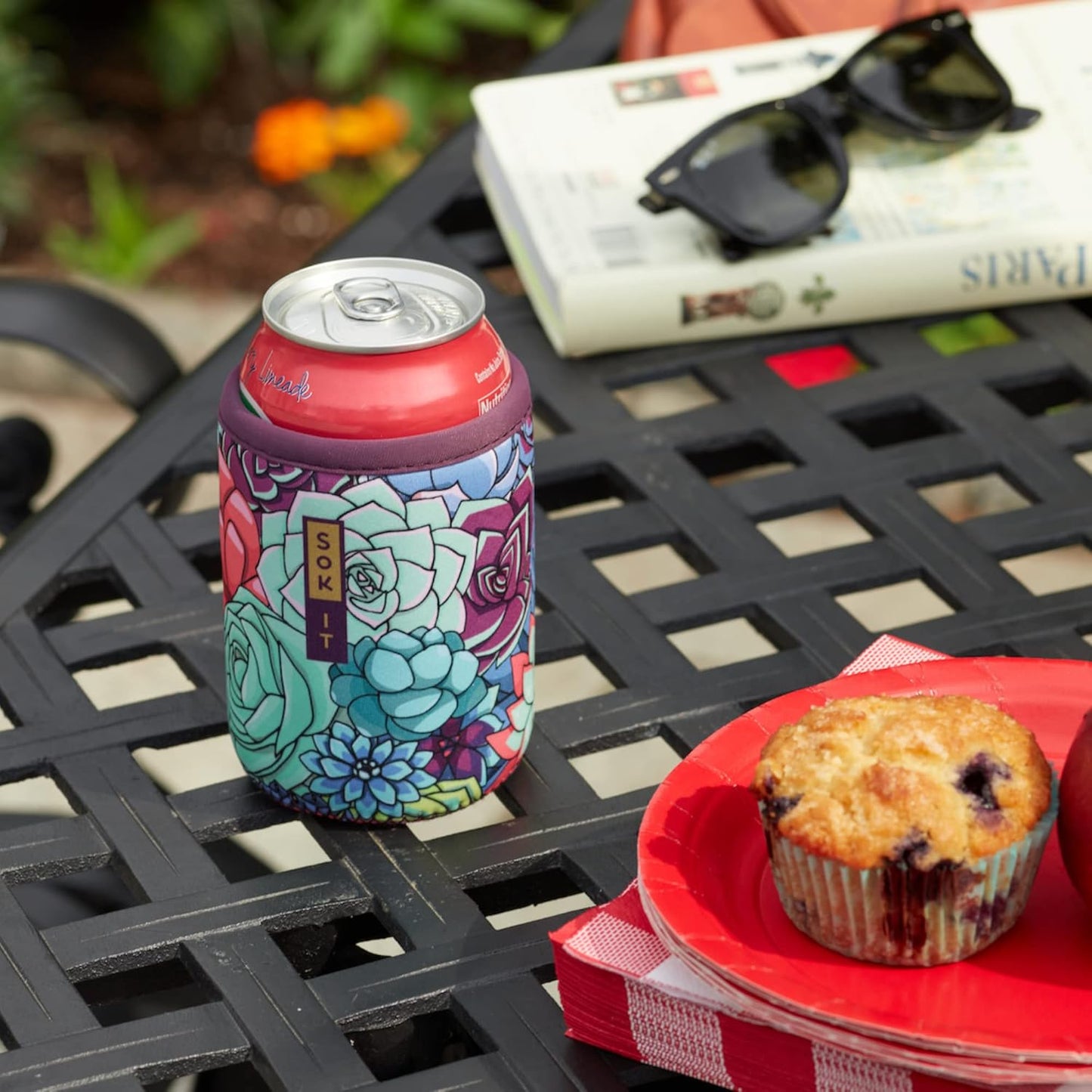 Sok It CanSok Sleeve for Beer & Soda Insulated Neoprene Cover (Whale of a Time, 12oz Slim Can Sleeve)
