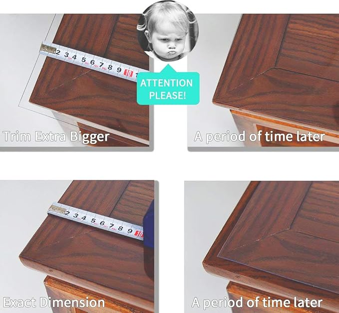 NECAUX Custom 20 x 79 Inch Clear Table Cover Protector, 1.5mm Thick Water Resistant Plastic Non-Slip Table Pad Table Cover Protector for Coffee Table Decor, Writing Desk, Trainning Table, Vanity Table