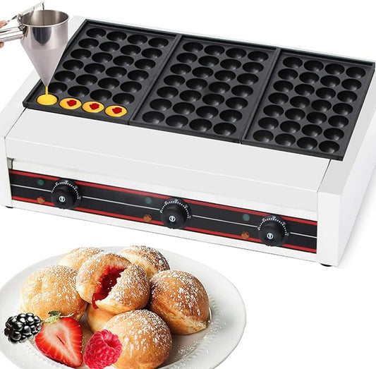 Takoyaki Maker Commercial Ebelskiver Pan 84 Holes Electric Grill Machine for Aebleskiver, Cake Pops, Pancake Balls, Donut Holes, 6000W, 220V