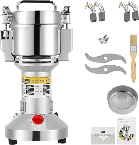 CGOLDENWALL 300g Handheld Grain Mill with A Set of Replacement Carbon Brush