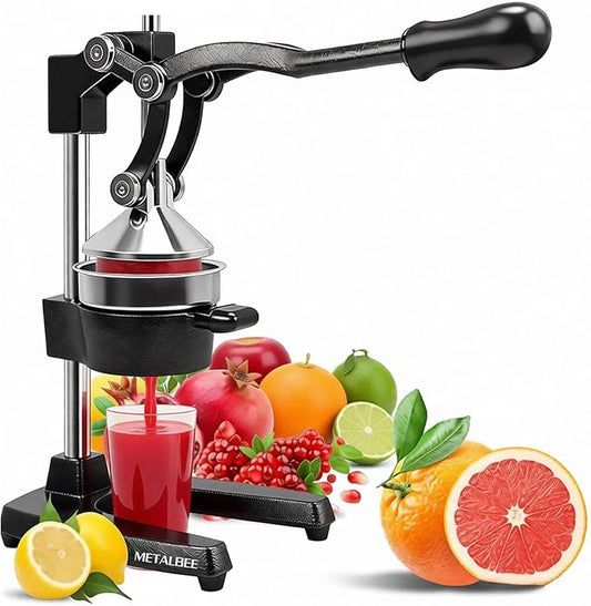 Cast Iron Juicer, Cast Iron Juicer Hand Press Heavy Duty for Squeeze Fresher Juice from Oranges, Lemons, Pomegranates, Effortless, Stable, Easy Clean for Home, Bar, Commercial Use