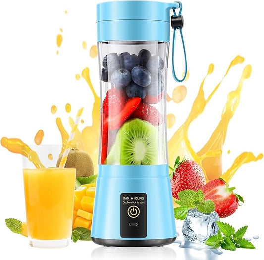 Cordless Portable Personal Size Blender - Mini Blender Make Smoothies and Shakes, 380Ml BPA Free Travel Cup, Powerful Blending Suit in Office/Home/Gym, Mother's Day