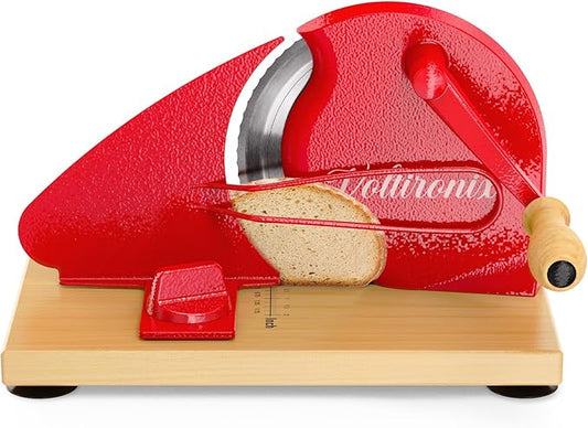 Upgrade Manual Bread Slicer for Homemade Sourdough Bread, Adjustable Thickness with Stainless Steel Serrated Blade, Even Slicing Guide, Non-Slip Suction Cups – Ideal for Home Kitchens and Bakeries