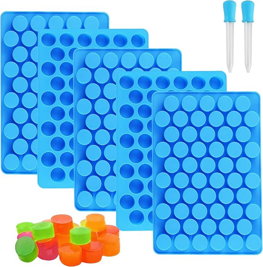 Sidosir 7Pcs Gummy Round Chocolate Silicone Molds, Silicone Roung Candy Mold for Cake Decoration, Non-Stick Gummy Mold for Parties, Gummy Round for Chocolate