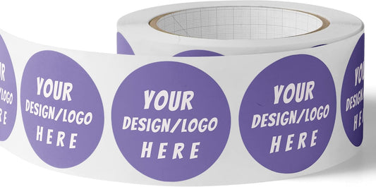 150 Custom Circle/Square BOPP Roll Labels- Personalized Stickers for Business Logo, Party, Wedding Favor, Baby Shower-Any Design Text + Image, Matte/Gloss Finish (4 * 2 Inch)
