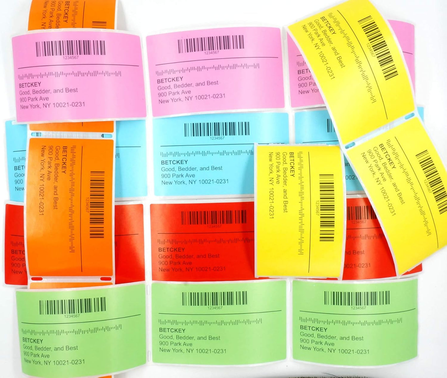 BETCKEY - 2.5" x 1" Multipurpose & Barcode Labels Compatible with Zebra & Rollo Label Printer,Premium Adhesive & Perforated[Yellow, 6 Rolls, 8280 Labels]