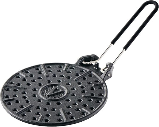 Victoria Cast Iron Arepa Grill, Enameled Parilla for Tortillas and Flatbreads, Heat Diffuser, Parrilla Asadora para Arepas, 8 Inches, Made in Colombia