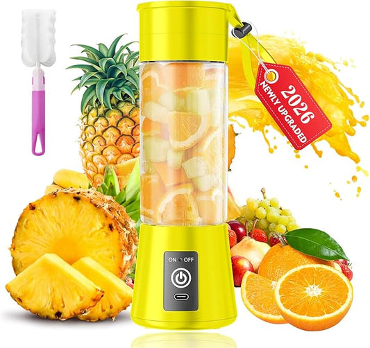 Portable Blender for Smoothies & Shakes - Cordless Personal Size Blender with 6 Blades, 380Ml Juice Cup, Lightweight & Rechargeable, Freshly Squeezed for Picnic/Sports/Office