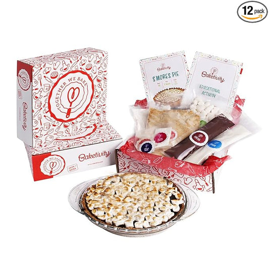 Baketivity Kids Baking Set, Meal Cooking Party Supply Kit for Teens, Real Fun Little Junior Chef Essential Kitchen Lessons, Includes Pre-Measured Ingredients (Baketivity Kit, Smores)