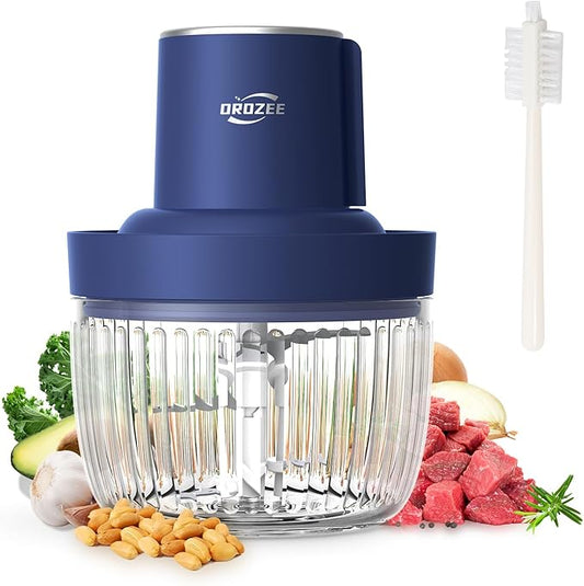 Deluxe Food Processor, Electric Food Chopper with 1.8L (8 Cup) Capacity Glass Bowl Powerful 300W Meat Grinder Vegetable Chopper (middle)