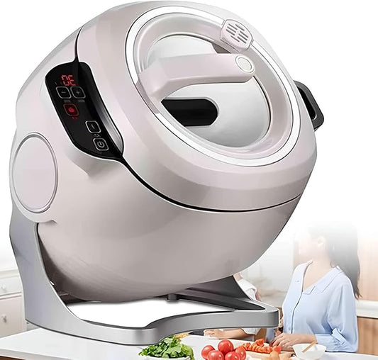 Electric Wok, Automatic Wok with Stirring Function and Non-Stick Coating, Multifunctional Cooking Appliance for Frying, Steaming, Cooking,Ideal for Beginners