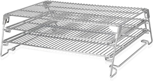 21" 3-Tier Foldable Sliding Jerky Racks for Traeger, Pit Boss, GMG, Camp Chef and More Smoker Grills, 830"² Cooking Space Expansion Accessory for Barrel Pellet Grills