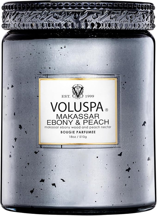 Candle Large - Makassar Ebony and Peach by Voluspa for Unisex - 18 oz Candle