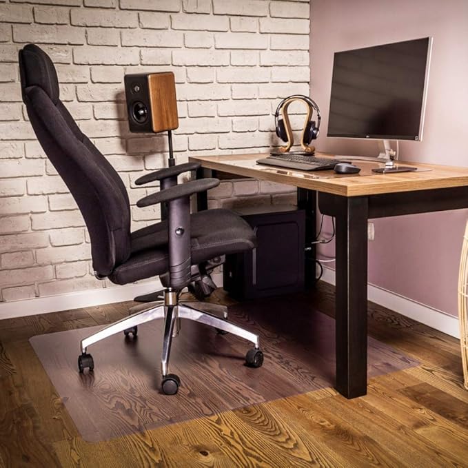 NECAUX Custom 52 x 56 Inch Frosted Table Cover Protector, 1.5mm Thick Plastic Waterproof Heavy Duty Desk Pad Mat Non-Slip Tablecloth Protector for Coffee Table, Sofa Table, Media Stand, Countertop