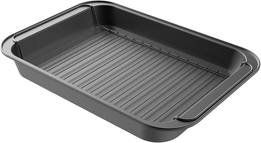 Roasting Pan with Rack-Nonstick Oven Roaster with Removable Grid to Drain Fat and Grease-Healthier Cooking with Kitchen Bakeware by Classic Cuisine