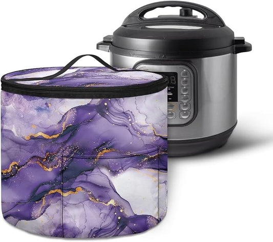 Purple Marble Electric Pressure Cooker Insulation Bag Not Easily Deformed Electric Pressure Cooker Storage Bag Kitchen Appliance Dust Cover
