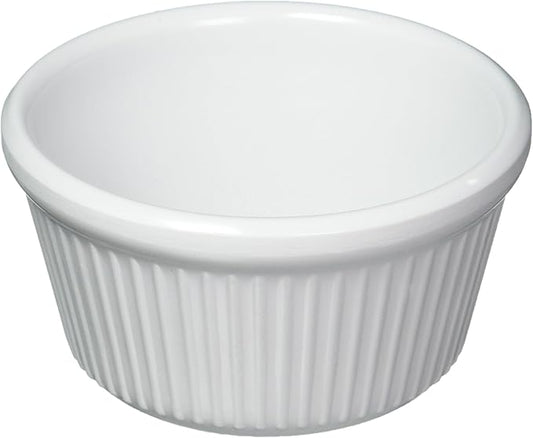 Winco Commercial-Grade Plastic Ramekin/Dipping Sauce Cup, Fluted, 4 Ounce, Bone (12 Pack)