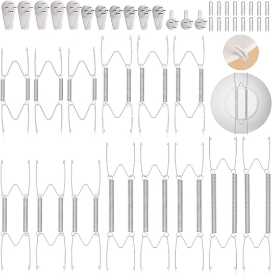 14 pcs Plate Hangers for The Wall, 4/6/8/10/12 Inch Invisible Decorative Wall Plate Hangers, Stainless Steel Plates Walls Hanger for Display Various Sizes with Hooks for Decorative