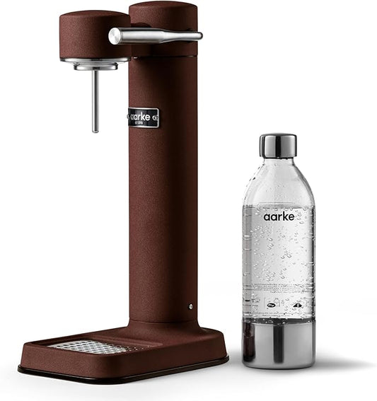 Aarke Carbonator lll, Sparkling & Carbonation Water Machine, Stainless Steel with PET BPA-Free Reusable Bottle Volume 1L/34 fl oz (Burgundy)
