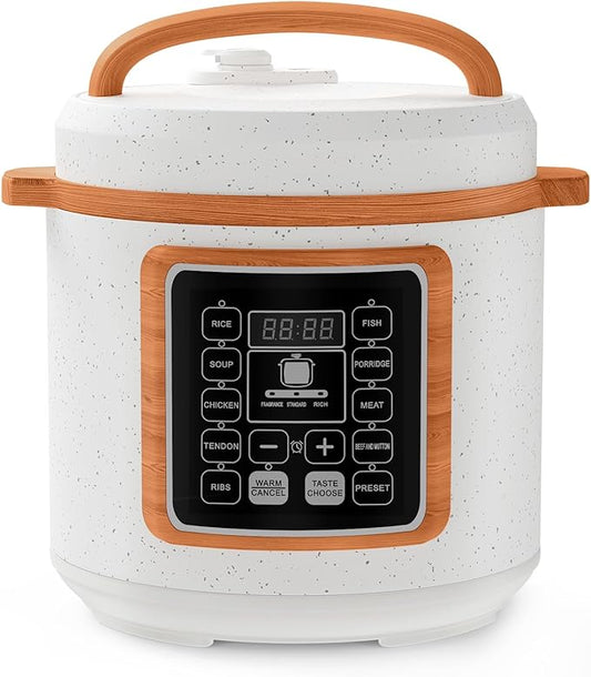 6 Quart Electric Pressure Cooker, 9-in-1 Stainless Steel Multi Cooker Pot, Rice Cooker, Slow Cooker, Food Pressure Cooker with Safety Lock, Auto Release, Delay Timer, Intelligent Presets