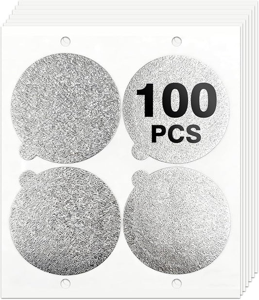 100PCS Aluminum Foil Seals for Nespresso Vertuo Pods – Reusable Coffee Pod Lids for VertuoLine(Pods Not Included)