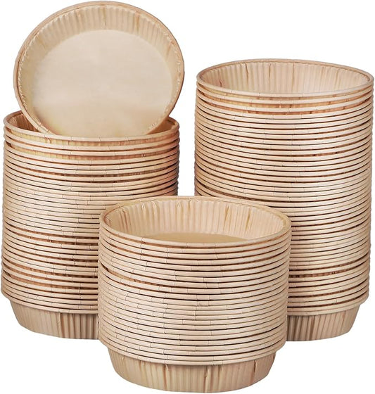 200pcs Madeleine Pan Mini Tart Pans for Baking Round Bottom Tart Trays Oven Microwave Safe Non-stick Cups