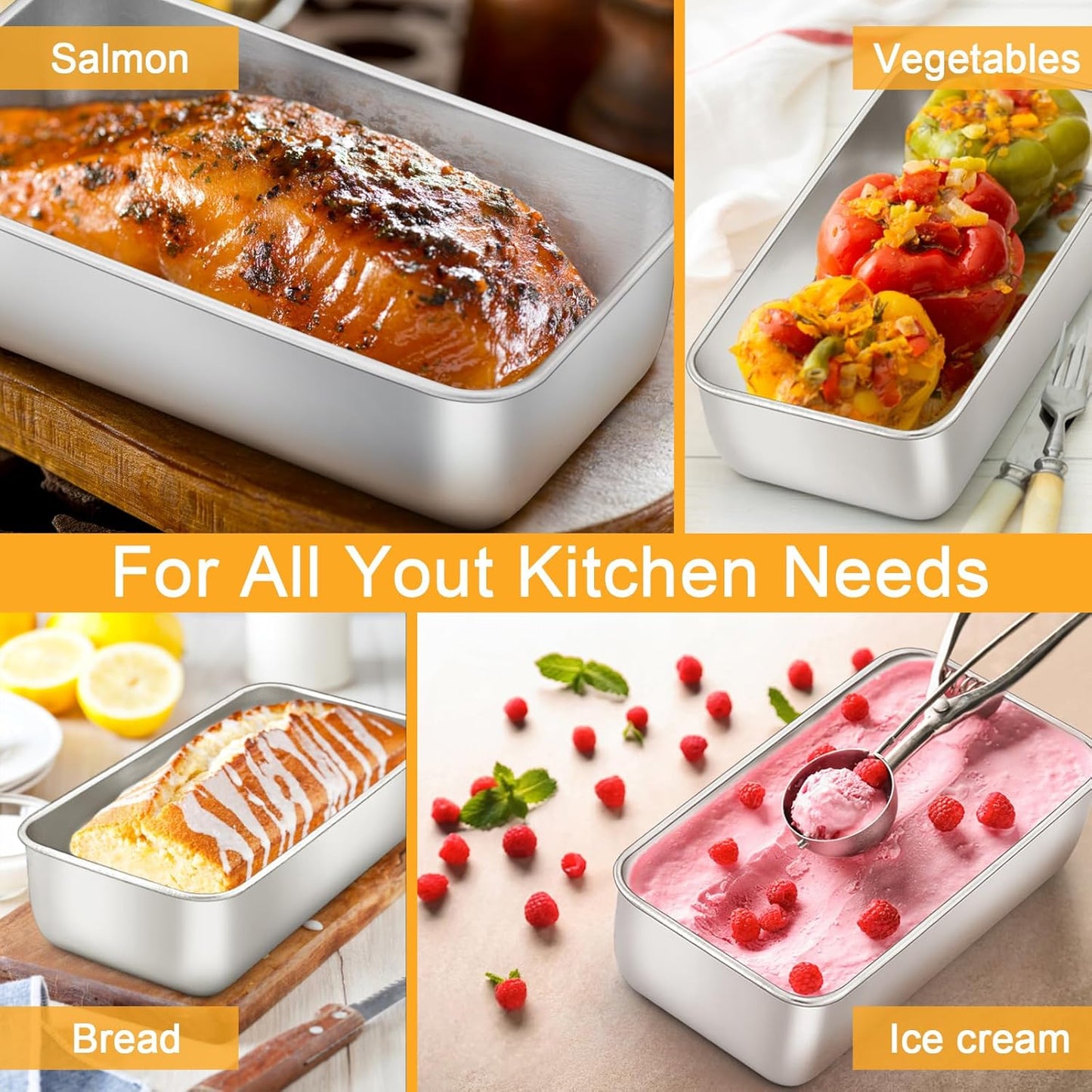 E-far Loaf Pans for Baking Bread 9x5, 12 Pack Stainless Steel Loaf Pan, Rectangle Metal Bakeware Mold for Homemade Banana Bread Meatloaf Brownies, Healthy & Non Toxic, Easy Release & Dishwasher Safe