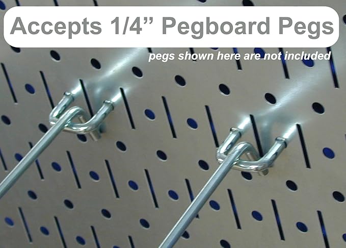 Wall Control Kitchen Pegboard Organizer Pots and Pans Pegboard Pack Storage and Organization Kit with Black Wall Board and Blue Accessories
