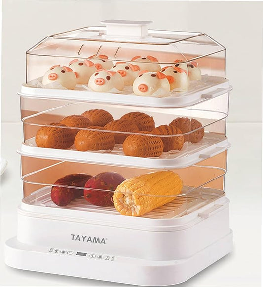 Tayama 3-Tier Electric Food Steamer 24-Liters/Qts.