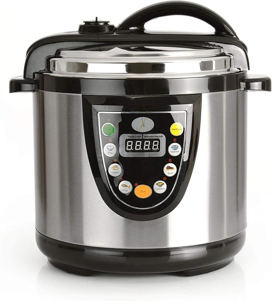 Berghoff Electric Pressure Cooker, 6.3 Qt, Black/Silver