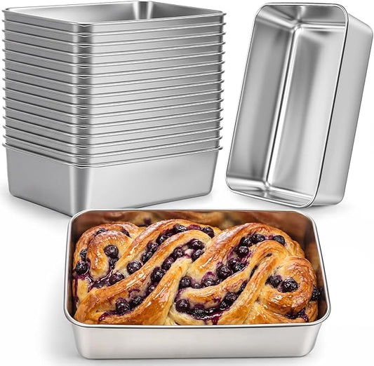 20 Pack Stainless Steel Loaf Pan Set 9 x 5 Inch Bread Baking Pans Banana Loaf Tins For Baking Cake Meatloaf Brownies Sourdough Lasagnas Dishwasher Safe