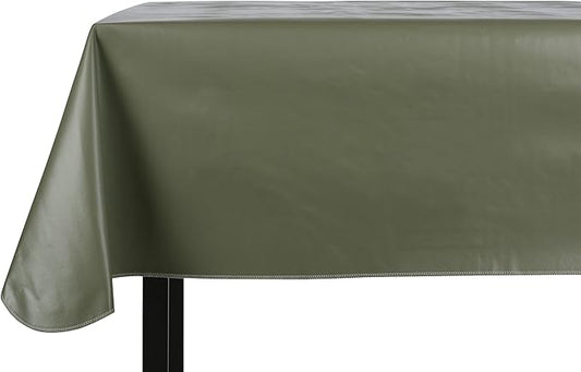 Yourtablecloth Heavy Duty Vinyl Rectangle or Square Tablecloth – 6 Gauge Heavy Duty Tablecloth – Flannel Backed – Wipeable Tablecloth with Vivid Colors & Many Sizes 52 x 90 Mint