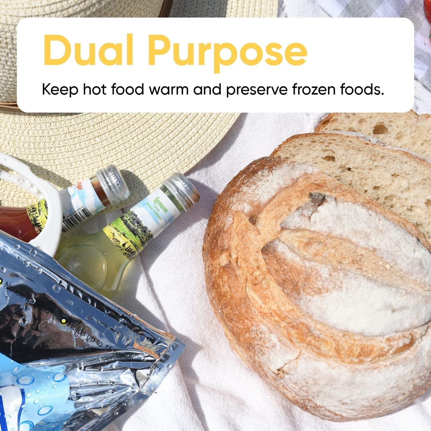 Superio Hot and Cold Insulated Bags for Food Delivery, Grocery Shopping Bags, Food Storage for Hot and Frozen Food for Travel, Disposable Cooler Bag, Reinforced Thermal Lunch Bag (5, 20" x 19")