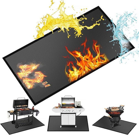 42 X 30 inches Hearth Rugs for Fireplaces Fire Resistant / Gas Grill Splatter Mat Fireproof Waterproof Oil-Proof, Fireproof Mat Heat Resistant BBQ Floor Mat Protect Mat Floor Protective Rug Reusable