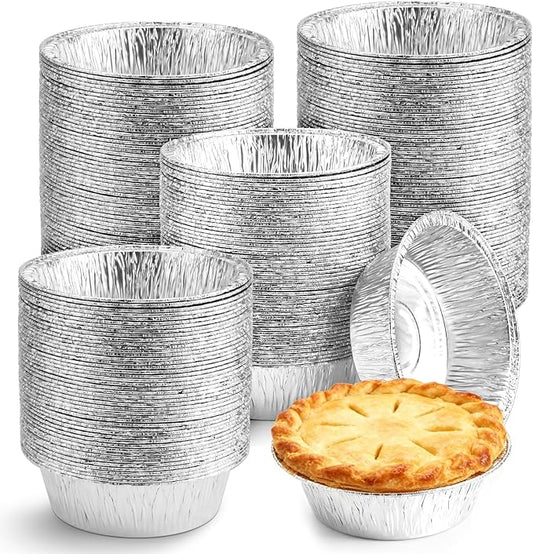 150 Pack 5" Round Tart Pie Foil Pans Disposable Aluminum Foil Tart & Pie Tins for Baking,Cooking,Storage or Reheating