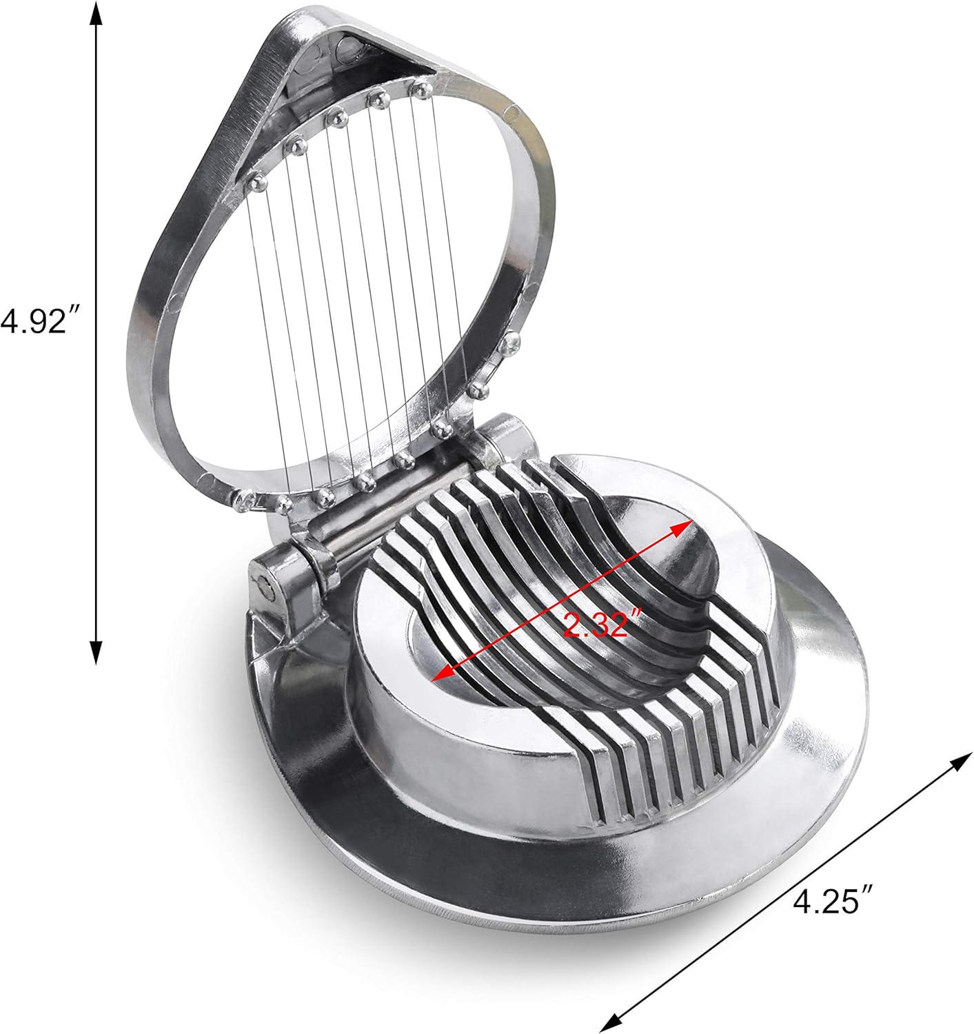 New Star Foodservice 36459 Commercial Grade Aluminum Egg Slicer, Mushroom Slicer with Stainless Steel Wire (Hand Wash Only)