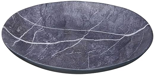 Carlisle FoodService Products Ridge Reusable Plastic Plate Dinner Plate for Home and Restaurant, Melamine, 10.5 Inches, Soapstone, (Pack of 12)