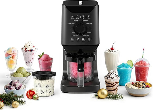 12-in-1 Ice-Cream Maker Machine - 11 Preset Programs & Self-Cleaning, Healthy Frozen Yogurt Maker for Gelato, Slushies, Sorbet, Mix-ins & More, Includes (2) Pint Containers, Mother's Day