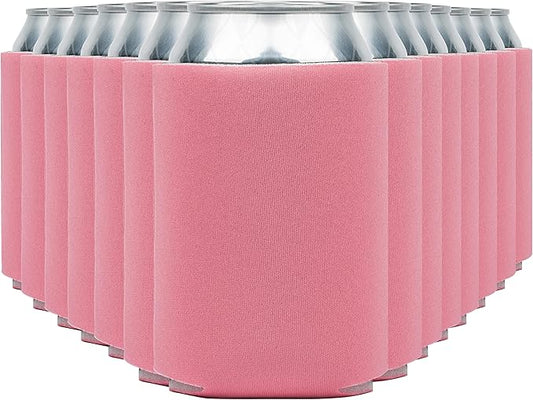 Blank Beer Can Coolers Sleeves (14-Pack) Soft Insulated Beer Can Cooler Sleeves - HTV Friendly Plain Can Sleeves for Beer Cans & Bottles - Blanks for Vinyl Projects Wedding Favors & Gifts (Salmon)