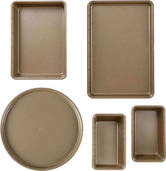 Wilton 2104-3928 Ceramic-Coated Non-Stick Bakeware Set, Tan